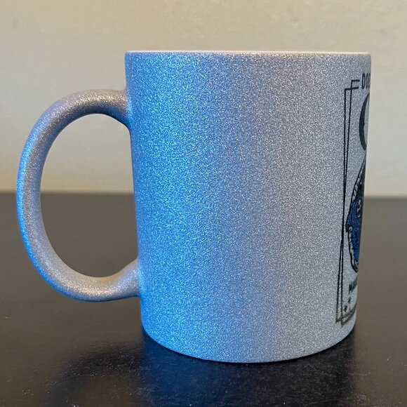 Does This Coffee Make Me Look Alive? Halloween ~ Skull ~ Silver Glitter Mug - Picture 7 of 9